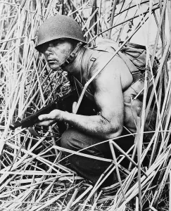 Images Dated 28th August 2007: Soldier in grass, circa early 1940s