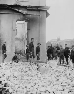 Dynamite Prints: Soldiers dynamiting buildings after the April 18, 1906 San Francisco earthquake