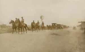 Columbus Prints: US soldiers on horseback and horse-drawn ambulance wagons Columbus, N.M