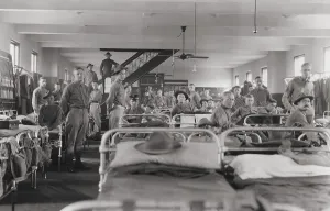 Crowded Prints: Soldiers in the Squad Room, Marine Barracks