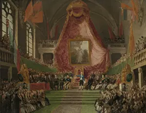 Scenes Prints: The Solemn Inauguration of University of Ghent by the Prince of Orange in the Throne Room of the Town Hall on Oct