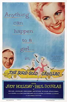 Illustration Prints: THE SOLID GOLD CADILLAC, US poster art, from left: Paul Douglas, Judy Holliday, 1956