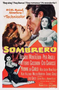 Mexico Prints: SOMBRERO, Pier Angeli, Ricardo Montalban, Yvonne De Carlo, 1953