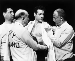Fist Prints: SOMEBODY UP THERE LIKES ME, Sammy White (second left), Paul Newman, Everett Sloane, 1956