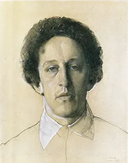 Blok Prints: SOMOV, Konstantin (1869-1939). Portrait of Alexadr Aleksandrovich Blok