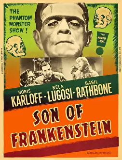 Posbyb Prints: SON OF FRANKENSTEIN, top center: Boris Karloff