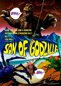 1960s Poster Art Prints: SON OF GODZILLA, (aka KAIJUTO NO KESSEN: GOJIRA NO), 1967