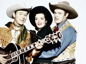 Fringed Jacket Prints: SON OF PALEFACE, from left: Roy Rogers, Jane Russell, Bob Hope, 1952