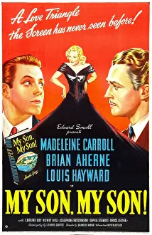 Brian Prints: MY SON, MY SON, US poster, from left: Louis Hayward, Madeleine Carroll, Brian Aherne, 1940