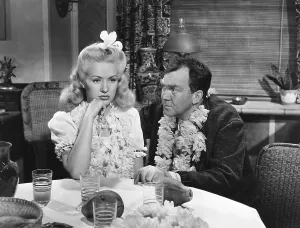 SONG OF THE ISLANDS, from left: Betty Grable, Thomas Mitchell, 1942. TM & copyright 20th Century Fox Film Corp. All rights reserved/courtesy Everett Collection