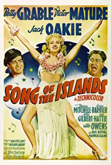 Oakie Prints: SONG OF THE ISLANDS, from left: Victor Mature
