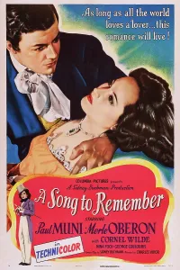 Biography Prints: A SONG TO REMEMBER, US poster art, from top: Cornel Wilde, Merle Oberon, 1945