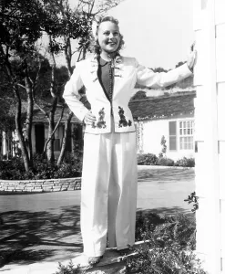 White Suit Prints: Sonja Henie, at home, ca. late 1930s