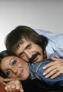 1970s Fashion Prints: THE SONNY AND CHER COMEDY HOUR, from left: Cher, Sonny Bono, (1973), 1971-1974