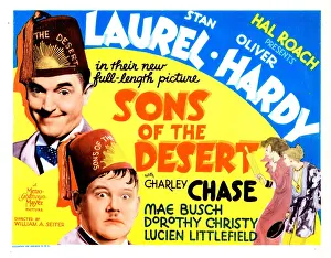 Hardy Prints: SONS OF THE DESERT, US poster, from left: Stan Laurel, Oliver Hardy, 1933