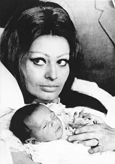 Newborn Prints: Sophia Loren with her son, Carlo Ponti Junior