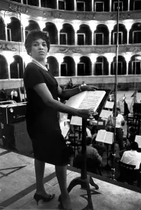 Rehearsal Prints: Soprano Leontyne Price at a rehearsal of AIDA