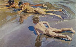 Nudes Prints: SOROLLA, Joaquin (1863-1923). Children on the Beach