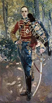 Royal Palace Prints: SOROLLA, Joaquin (1863-1923). King Alfonso XIII in Hussar's Uniform