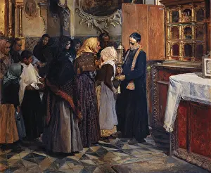 Clergy Prints: SOROLLA, Joaquin (1863-1923). Kissing the Relic