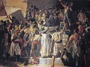 Valencian Prints: SOROLLA, Joaquin (1863-1923). The Cry of the Palleter declaring War on Napoleon