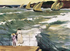 Joaquin 1863 1923 Prints: SOROLLA, Joaqun (1863-1923). Departure of boats