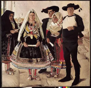 Folk Prints: SOROLLA, Joaqun (1863-1923). Men from Lagartera or Lagarteran Bride