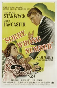 Stanwyck Prints: SORRY, WRONG NUMBER, Barbara Stanwyck, Burt Lancaster, 1948