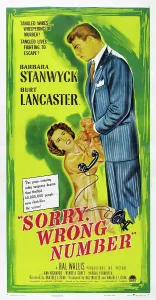 Telephone Prints: SORRY, WRONG NUMBER, US poster, from left: Barbara Stanwyck, Burt Lancaster, 1948