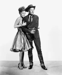 Alexis Prints: SOUTH OF ST. LOUIS, from left, Alexis Smith, Joel McCrea, 1949