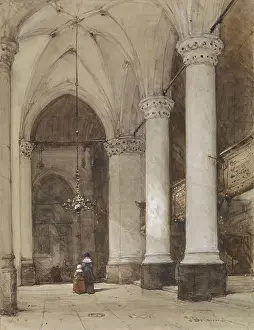 Brush Prints: Southern aisle of the Great Church at The Hague