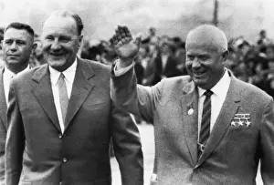 Ukrainian Prints: Soviet Premier Nikita Khrushchev with Hungarian Premier Janos Kadar