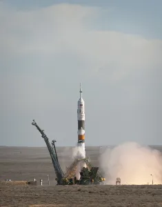 June Prints: The Soyuz TMA-18 rocket launches from the Baikonur Cosmodrome in Kazakhstan