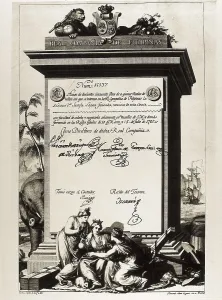 Colonies Prints: Spain (1785). Share of the Royal Company of Philippines