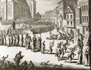 Processional Prints: Spain (17th c.). Auto-da-f of the Inquisition