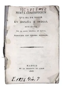 Constitution Prints: Spain (1808). Constitution of Bayonne