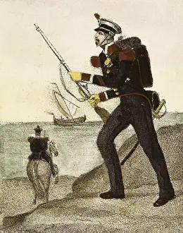 Coastlines Prints: Spain (1833). Carabiniers of coasts and borders