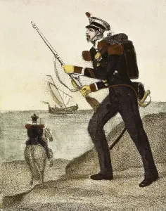 Coastlines Prints: Spain (1833). Carabiniers of coasts and borders