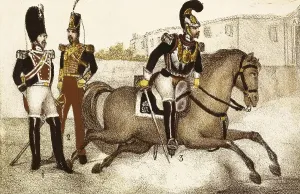 Guard Prints: Spain (1833). Royal Guard. Grenadiers on horseback
