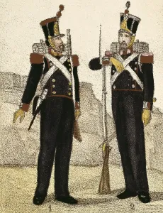 Images Dated 1st April 2009: Spain (1833). Uniforms of artillery and engineers