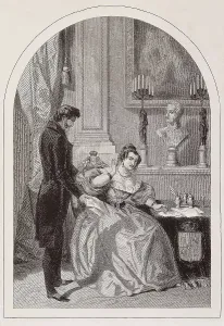 Liberalism Prints: Spain (1836). Prime Minister Juan Alvarez Mendizbal presenting to the regent queen Mara Cristina the decree by which