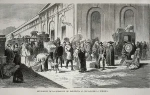 Fine Art Prints: Spain (1870). Movement of population in Barcelona after the epidemic