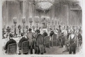 Social Class Prints: Spain (1872). Banquet in the Royal Palace of Madrid