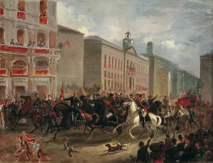 Madrid Prints: Spain (1874). Proclamation of the First Republic in the Puerta del Sol of Madrid
