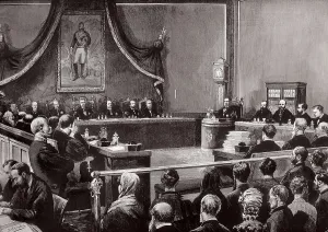 Social Movement Prints: Spain (1884). Trial against the anarchist society 'La Mano Negra' (The Black Hand)