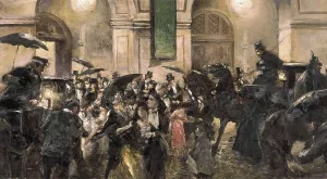 Attire Prints: Spain (1893). Fear scene at the exit of the Gran Teatro del Liceo after the explosion of a bomb dropped on 7th November