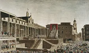 Square Prints: Spain (18th c.). Inquisition. Auto-da-Fe in Valladolid