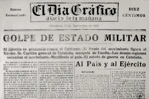 Dictatorial Prints: Spain (1923). Cover of 'Da Grfico' with the news of the Primo de Rivera's coup d'tat (Barcelona)