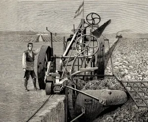Machine Prints: Spain (19th c.). Big plow called 'Oliver'which made furrows of 85 cm