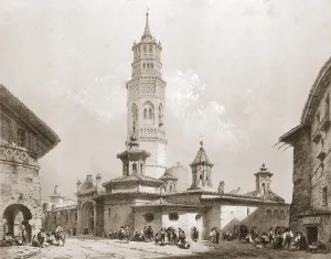Pérez Villaamil Prints: Spain (19th c.). Burgos. High door of the Cathedral